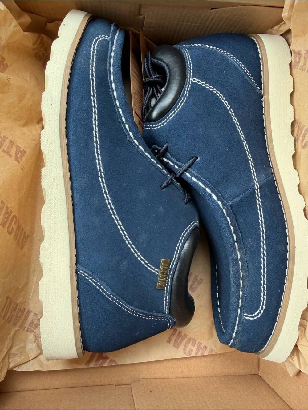 Jacata Men’s Size 7.5 Dress Casual Suede Leather Chukka Ankle Boots Navy